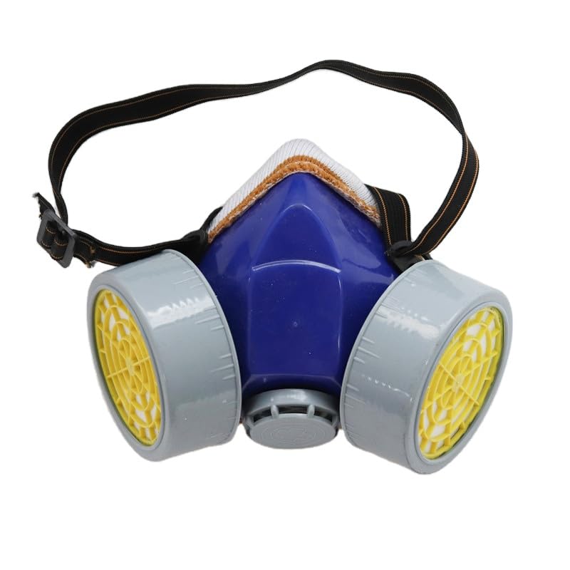SHIVEXIM New Filter Air Pollution Masks Pesticide Formaldehyde Unisex Paint Spray Protection Reusable Respirator Activated Carbon Silicone Antivirus with Filter Half Mask (Dual Blue Filter)