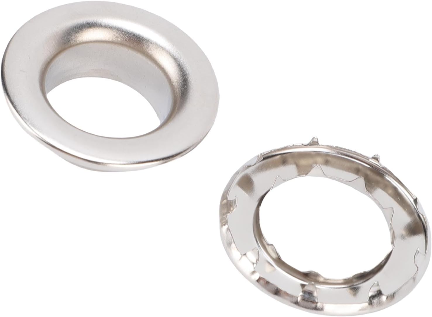100 Set Brass Eyelet Kit 18mm Inner Diameter Metal Grommet Kit in Antique Bronze - Durable Shine, Easy Installation, Perfect for Tarps, Fabrics, Leather Repair and Craft Projects (Silver)