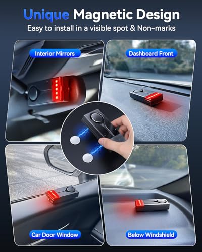 Image of 108dB Car Alarm System, Car Anti-Theft Vibration Sensor Alarm & Red Light, 2 Wireless Remote, Anti Theft Vehicle Device with Magnetic Install Design for RV, SUV, Truck (Upgrade 4.0)