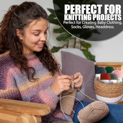 Image of ProKart Premium 4 Ply Wool Yarn, Soft Knitting & Crochet Yarn for Sweaters, Scarves, Hats, Baby Clothes, Purses, Gift Bags and DIY Craft Projects. Lavender Color, 100g x 4 Ball