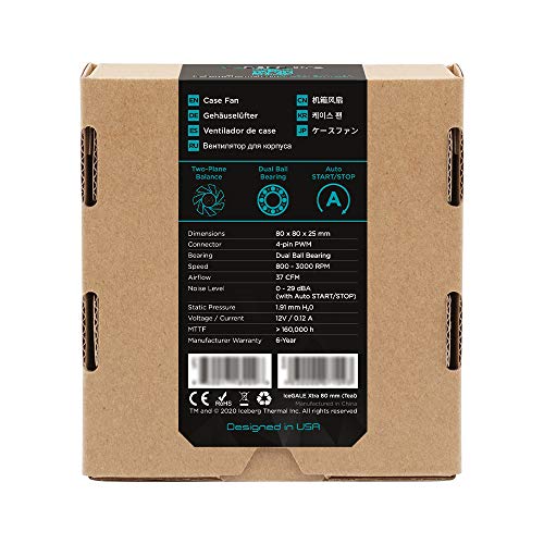Image of Iceberg Thermal IceGALE Xtra 80mm PWM High Performance Case Fan (Teal)