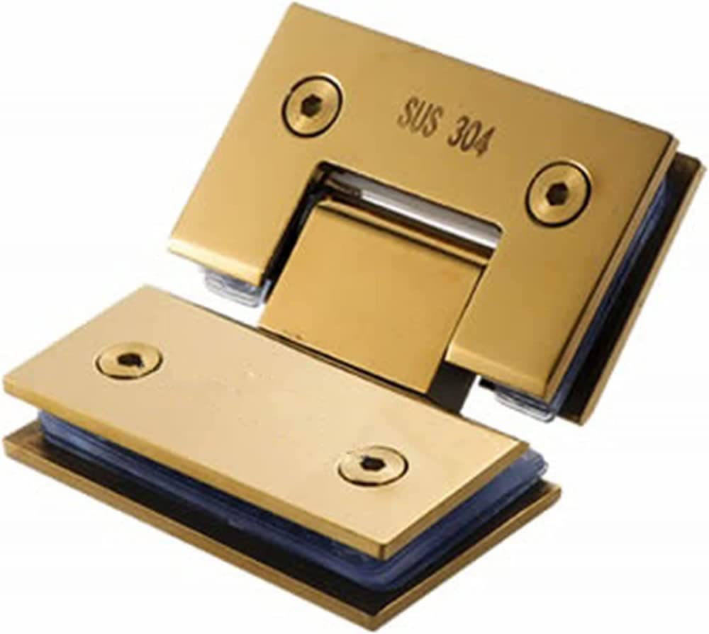 Xiazyusp 135 Degree Brushed Gold Color Shower Glass Door Clip,90 Degrees