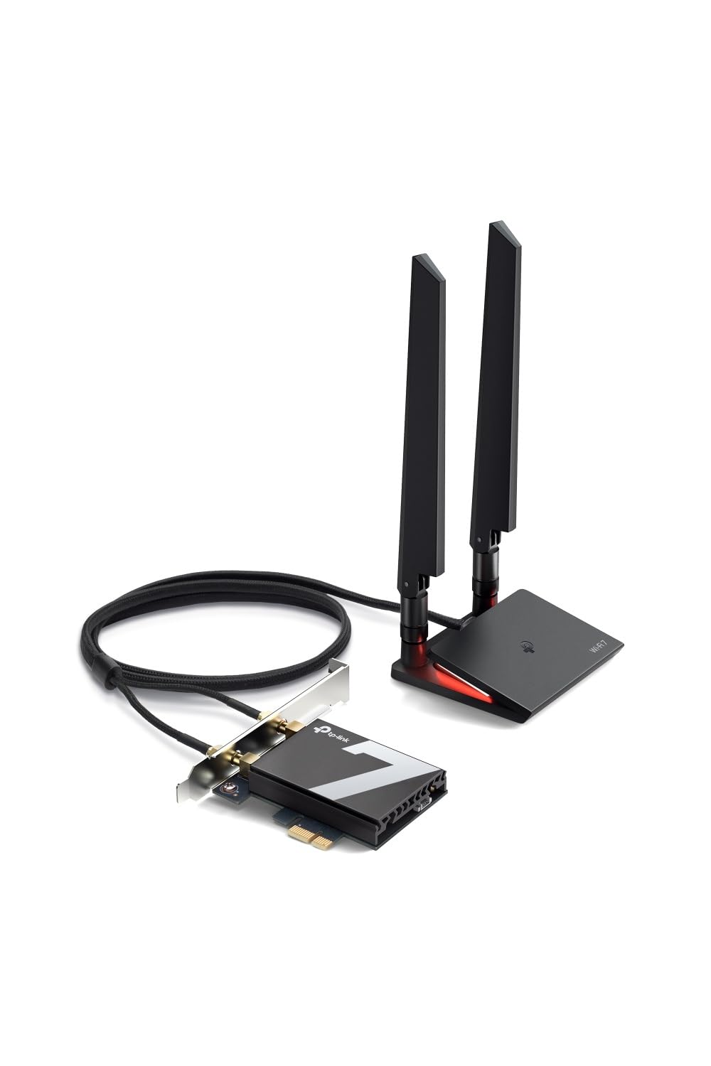 TP-Link Carte WiFi 7 PCIe BE9300 avec Bluetooth 5.4, Archer TBE550E | Tri-bande 6 GHz, MLO, base magnétique, idéal gaming/streaming 8K, pour Windows 11 (64 bits) uniquement