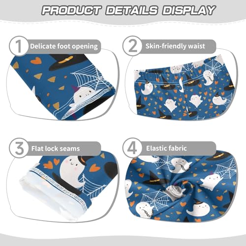 Girls Printed Leggings Yoga Pants Ghost Hat Spider Web Pattern for Kids in 4t to 10 Years, 4T3