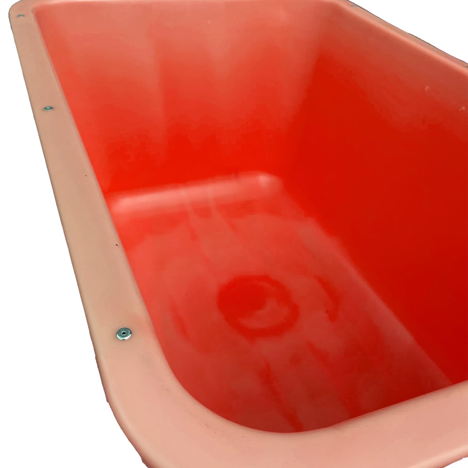 UvV Mörtelkübel 5 Stück 2. Wahl rot-orange 200l Grossbehälter, Futtertrog, Aufbewahrungsbox stabil, wasserdicht (mit Stahl Randverstärkung)