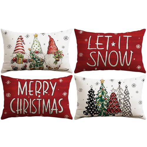 Sungeek 4er Set Weihnachten Kissenbezüge, Dekorative...