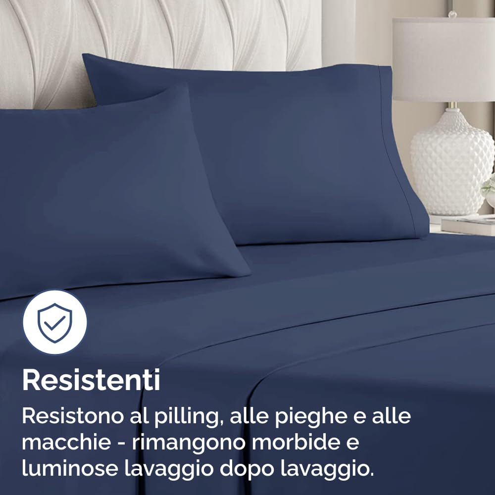 Federa 50x80 Blu marino - Set da 2 - Federe in Microfibra di Alta Qualità - Morbide, Confortevoli e Lavabili in Lavatrice - Federa 50x80 per Cuscini, Set 2 Federe Blu marino - OEKO-TEX Certificato