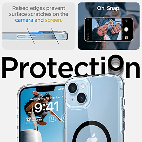 Image of Spigen Ultra Hybrid MagFit Back Cover Case for iPhone 14 Plus, MagSafe Compatible, Air Cushion Technology - PC+TPU | Black