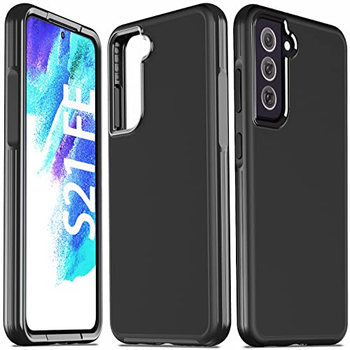 Milomdoi Conçu pour Samsung Galaxy S21 FE 5G 2022 Coque [Not Fit S21], Anti-Empreintes Digitales [Housse Robuste de Qualité Militaire] Dos Dur Mat pour PC Et Cadre de Protection Flexible-Noir Cover