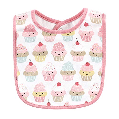 Image of Hudson Baby Unisex Baby Cotton Bibs, Sweetest Cupcake, One Size