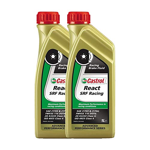Aceite de freno de coche fluido para frenos alt... y rendimiento Castrol React SRF Racing Paquete 2 x 1 l Cover