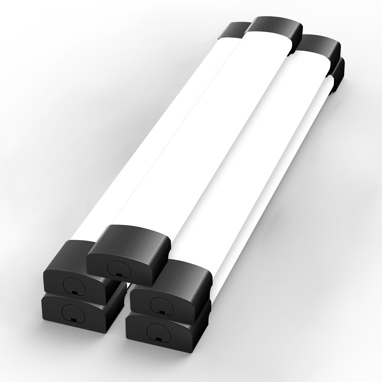 Amdelne 5PCS 6000k Led Batten Light, 150CM Plug in Wall Led Batten Light Daylight, IP66 Plug in Ceiling Light Strip for Garage, Office, Bedroom, Black