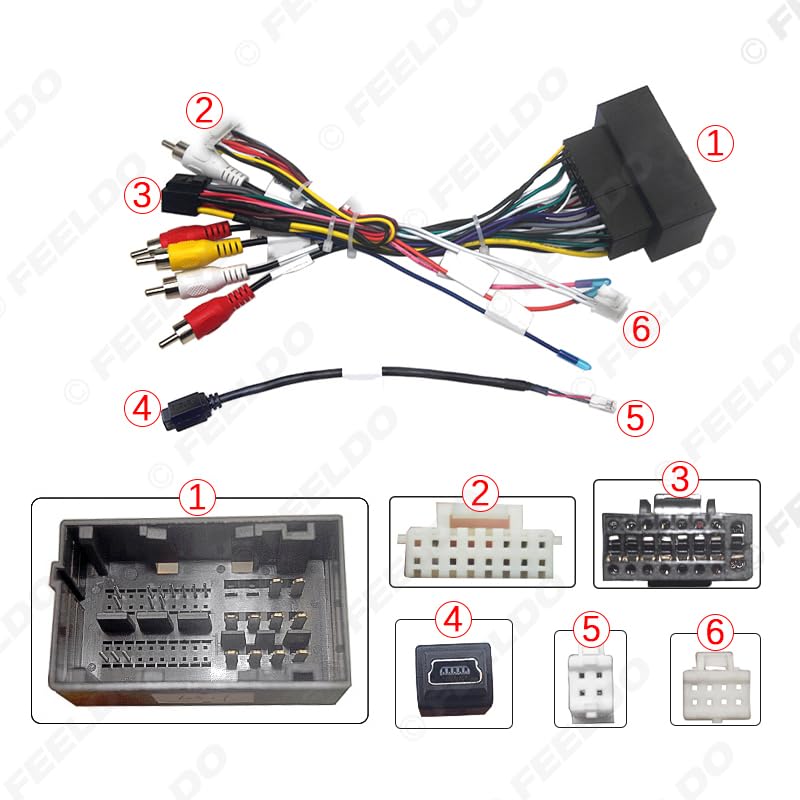 Car for Audio 16PIN CD/DVD Player Power Calbe Adapter with Canbus Box for Jeep Renegade 2016-2020 Stereo Plug Wiring Harnes - (Color Name: AB Cable-canbus Box)