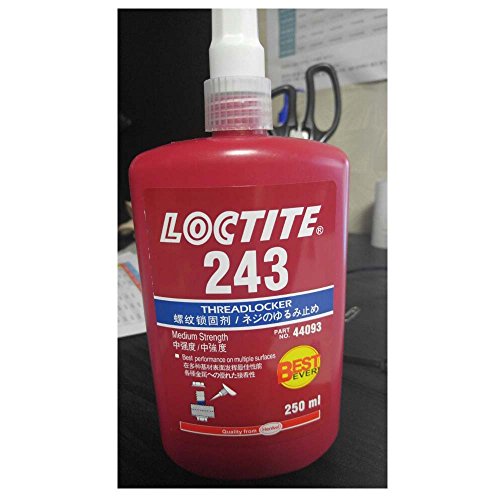 Loctite 243 Blue Medium Strength Threadlocker, 360 Degree F Maximum Temperature, 250 mL Bottle