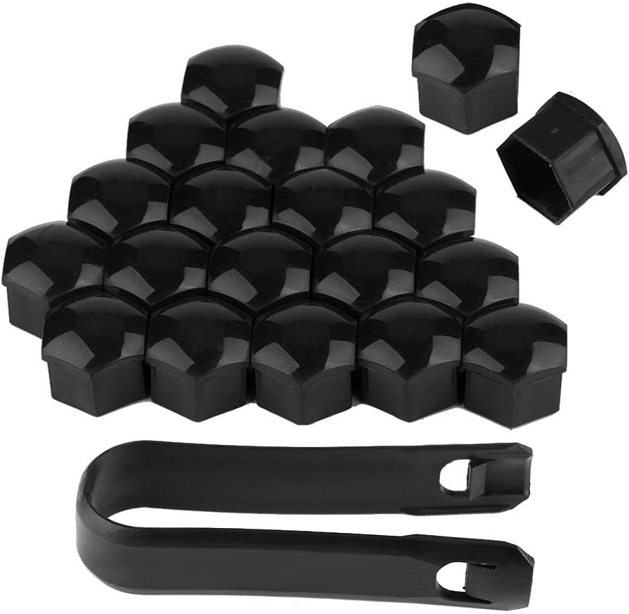 Wheel Lug Caps Gorgeri 20pcs 19mm Car Wheel Nut Caps BLACK Auto Hub Screw Cover Bolt Rims Exterior Protection Car Wheel Nut Caps Wheel Nut Cover Wheel Hub Caps Wheel Protection
