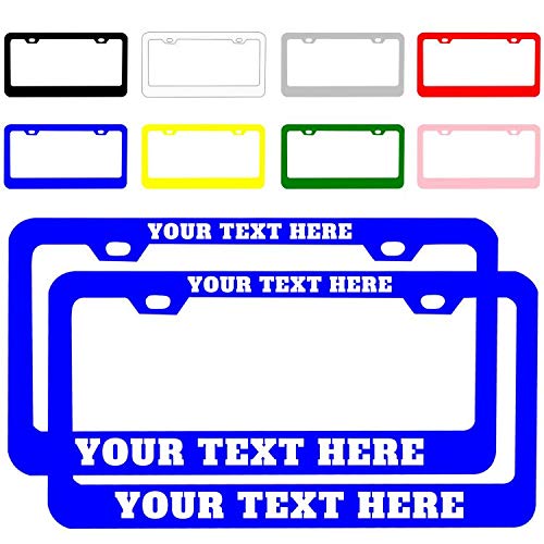 Amlion Personalized Custom License Plate Frames for Cars, Customized Design Metal License Plate Holder with Text, 12