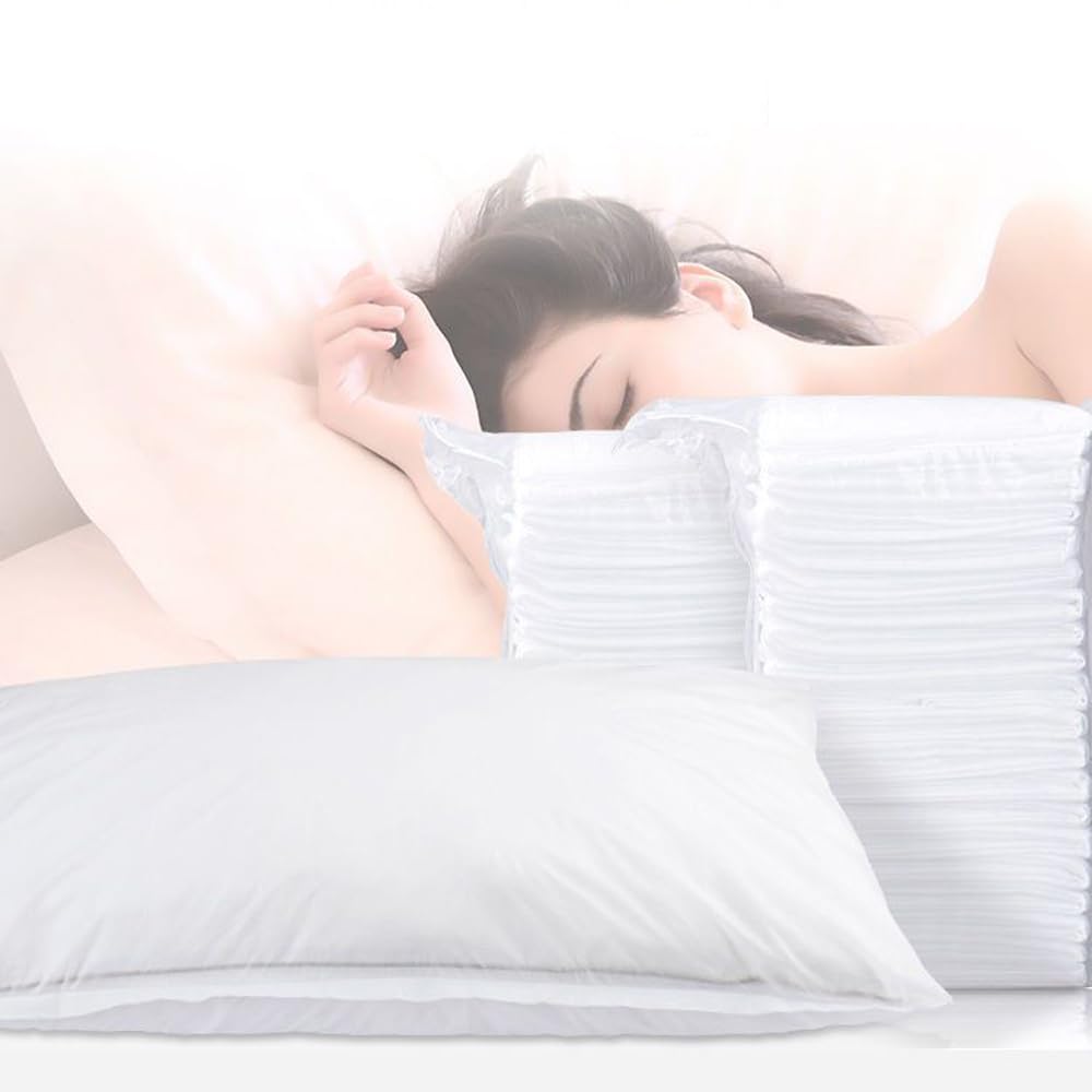 20PCS Disposable Pillow Case,32 x 20 Inches Non-Woven Fabric Disposable Pillowcase,White Disposable Pillow Cases for Travel Hotel Bedroom Home Bedding