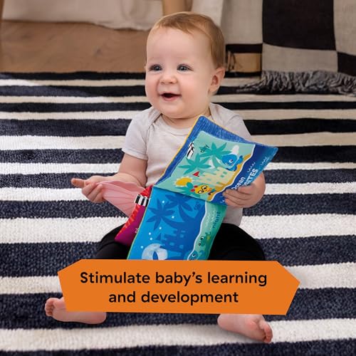 Image of Baby Einstein Ocean Explorers Ocean Opposites Soft Activity Book, Sensory Cloth Book with Textures & Mirror, 0-36 Months