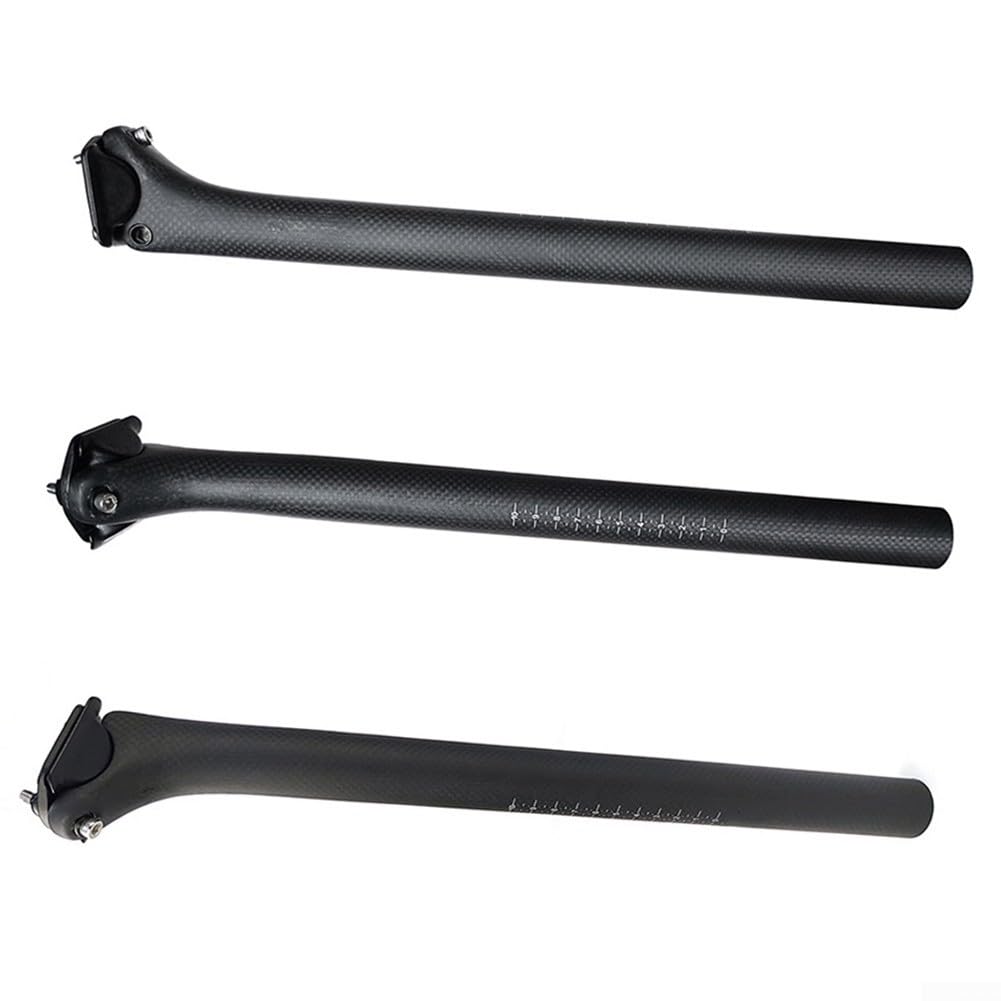 Tija de sillín ligera de fibra de carbono de 180 g, compatible con bicicletas de montaña y carretera 27 2/30 8/31 6 mm, tamaños 350/400 mm de longitud