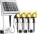 Faretto Solare da Giardino, CLY 4 in 1 Faretti Solari LED da Esterno con Pannello Solare 5000mAh, 800LM Luci Solari da Giardino Impermeabili IP66 per Paesaggi, Cortile, Prato, 2700K/4000K/6000K