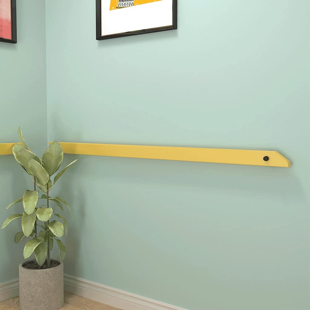 HLTYGWX Zestaw balustrad schodowych z litego drewna z antypoślizgową poręczą do wewnętrznych schodów na poddaszu il przy ścianie (żół 100 cm)