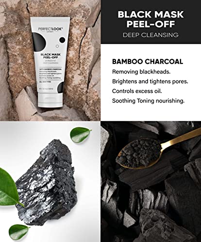 Perfect Look London Peel Off Face Masks, Intensive Purifier, Bamboo Charcoal Fighting Formula for Blackhead Removal and Deep Skin Clean, Carbon Activated for Maximum Cleansing - Image 6