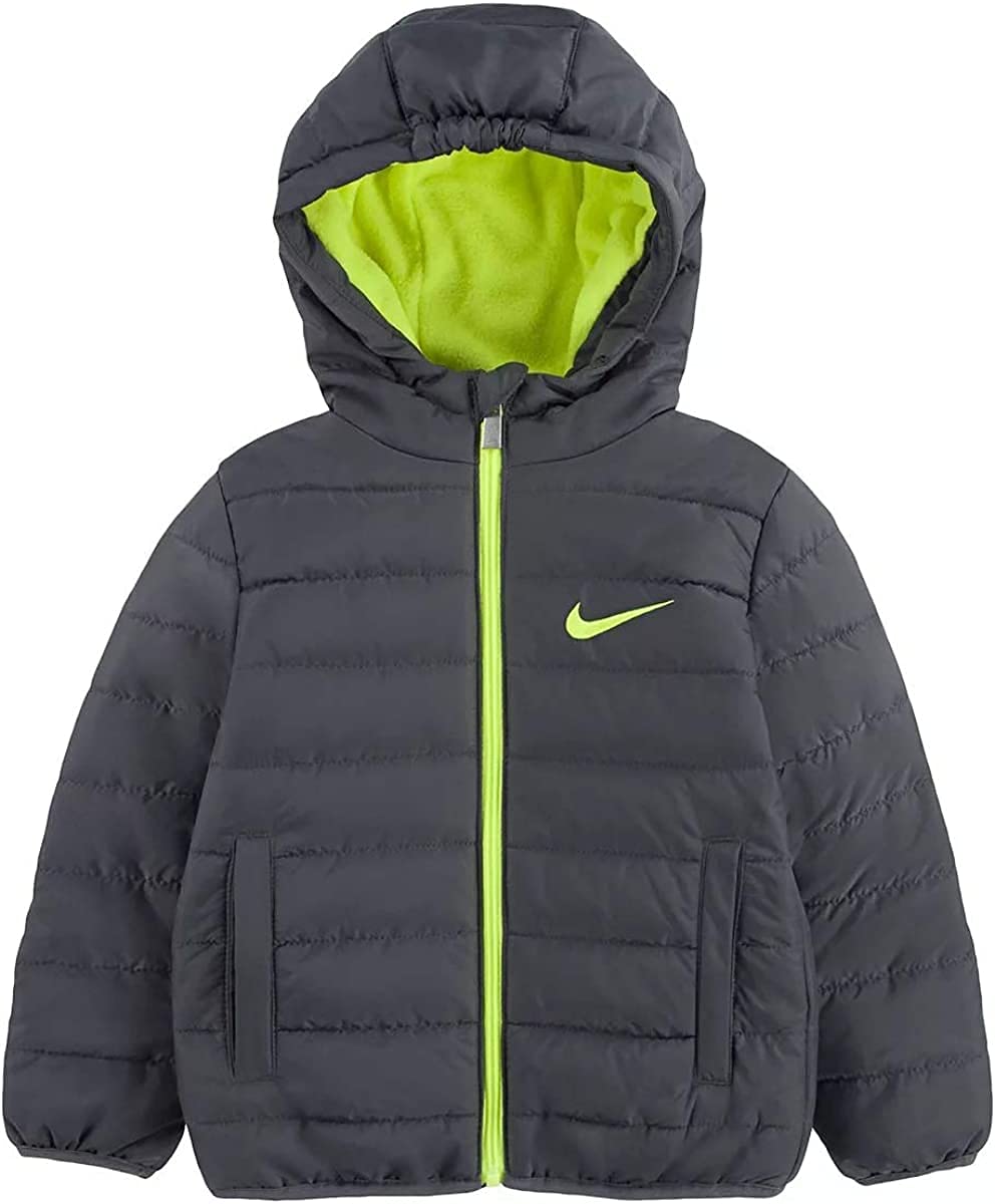 Nike BOYS Full-Zip Puffer Jacket (Gray, 4)