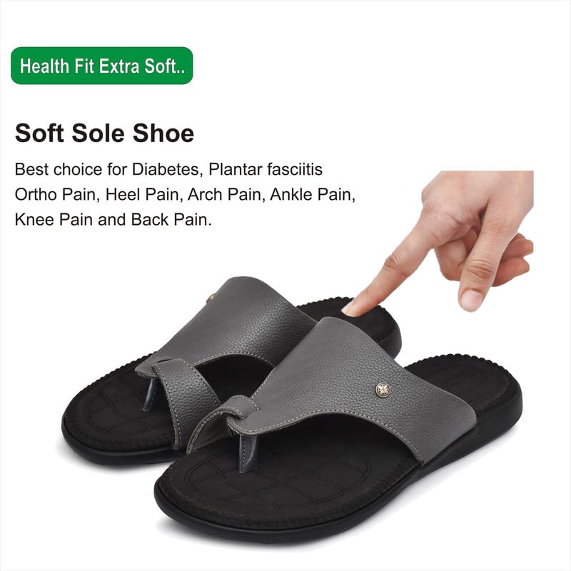 Image of HEALTH FIT Ortho Care Super Extra Soft Anti-Skid Doubleu Flip-Flops Orthopedic Chappal /Slipper Breathable Soft Sole Ultra-Lightweight Slipper for Men's 7016