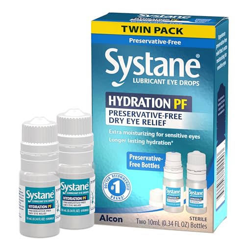 Systane Hydration Multi-Dose Preservative-Free Eye Drops Dry Eye Relief Twin Pack (2x10ml)
