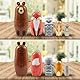 Set von 5 niedlichen Tier Thema Holz Nesting Puppe, Bär Fuchs Eule Kaninchen Maus Schöne traditionelle russische Matryoshka Stapel Puppe für Kid Weihnachten Geburtstag Geschenk Party Home Dekoration