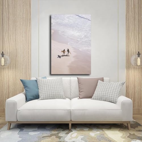 Impression sur toile surf côtier pastel décor mural chambre et bureau - 5