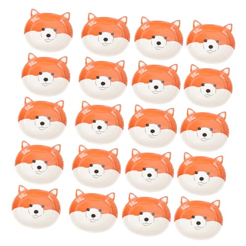 PRETYZOOM Adorable Paper Trays for Cupcakes 24pcs Dog Design Plates Disposable Paper Tableware for Parties