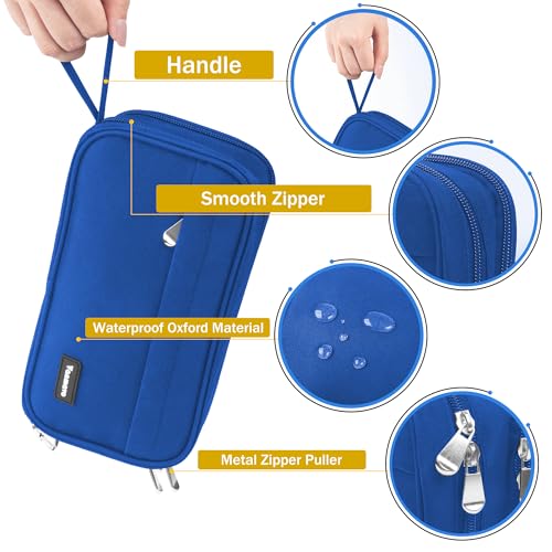 Image of Pencil Case Big Capacity Pen Pouch Large Storage Holder Marker Pen Bag Durable 3 Compartment School Office Desk Organizer Portable Cute Zipper Stationery for Kids Teen Student Boys Girls Adults