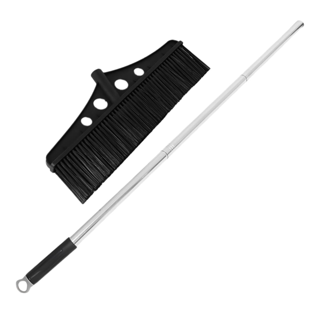 VALICLUD Escoba de Jardín para Exteriores Resistente con Mango Largo Desmontable de Acero Inoxidable y Cerdas de Nylon para Limpieza en Porches y Patios