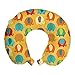 ABAKUHAUS Giungla Cuscino da Viaggio, Elefanti Ornamenti, Accessorio in Schiuma di Memoria per Viaggio, 30 cm x 30 cm, Multicolore
