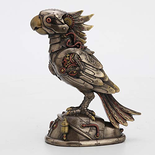 Estatua decorativa de loro cacatúa steampunk de resina miniatura 2