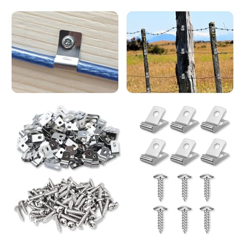 Sptchapn Zaun-Heftklammern mit Schrauben (100)