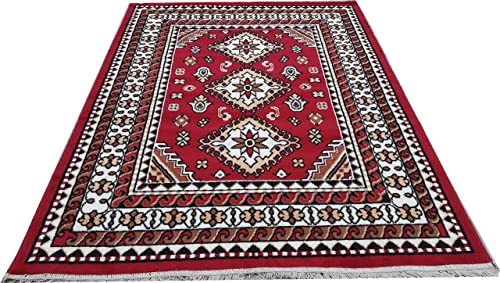 Image of Home Decore Acrylic Carpet for Your Living Room & Drawing Room Aywhere in Your Home (150x210 Red Colour)- 5x7 Feet
