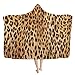 HUGS IDEA Coperta Leopardo Indossabile Con Cappuccio Coperta In Peluche Pelosa TV Coperta Chic Marrone Ghepardo Spots, Indoor Outdoor Campeggio Coperte-M