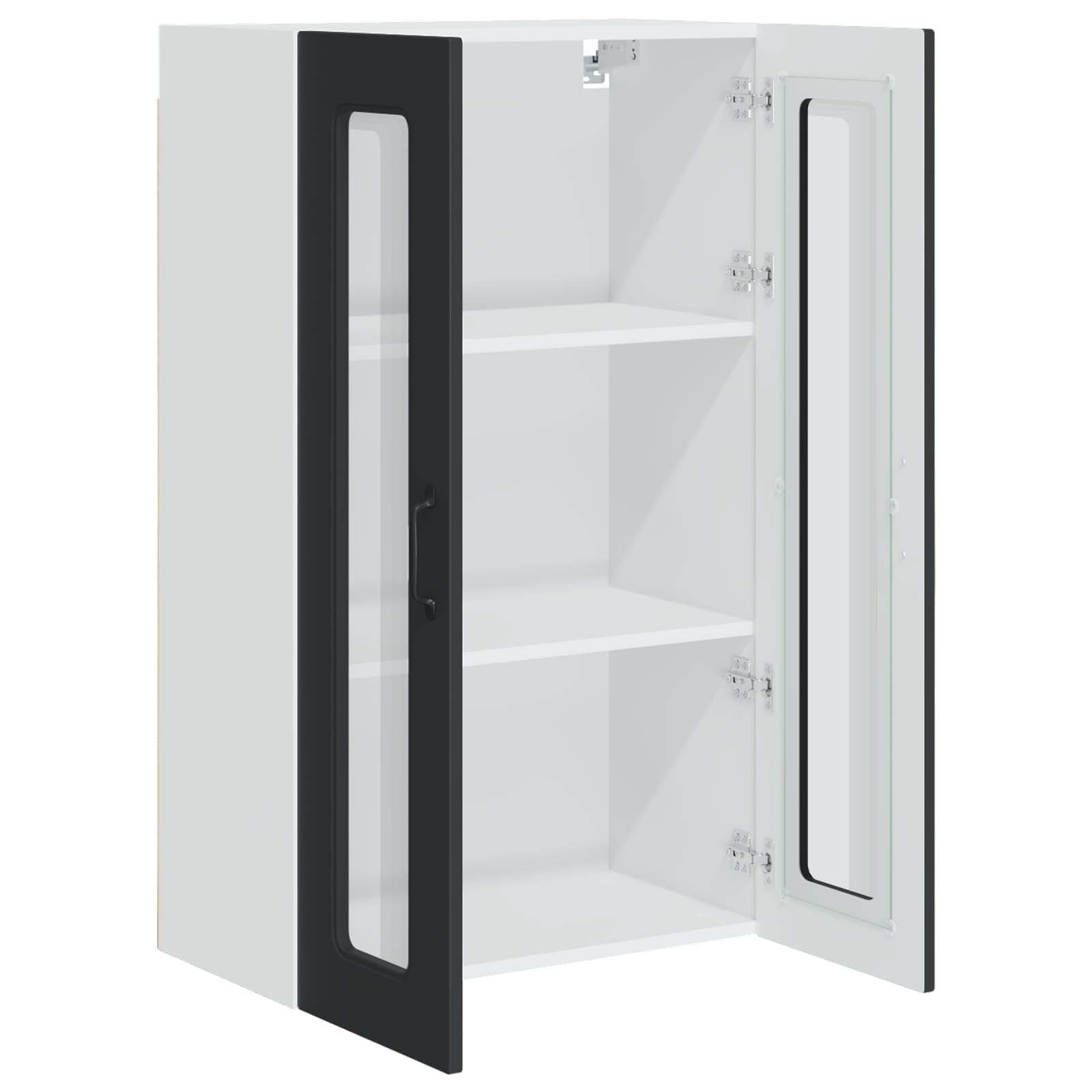 Kalmar Küchenschrank, Schwarz, 60x31x100 cm, Holzwerkstoff, freistehend, Robustes Küchenmöbel mit reichlich Stauraum für Kochutensilien