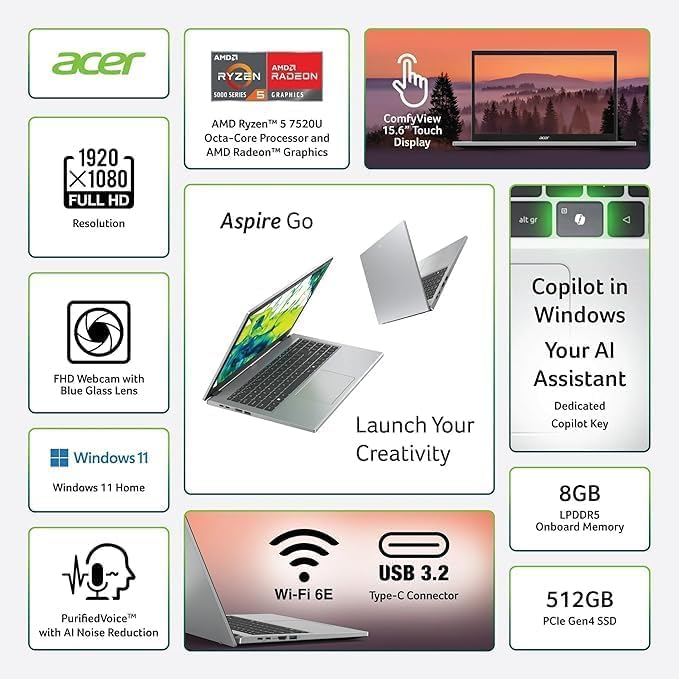Acer Aspire Go 15.6" Full HD Pantalla Táctil miniatura 2