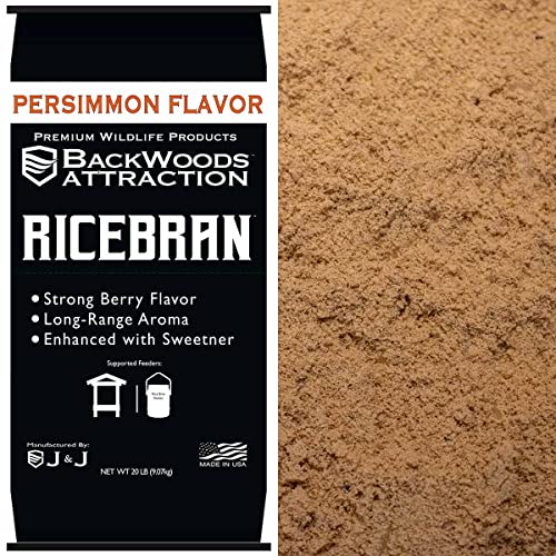 Backwoods Attraction Persimmon Rice Bran - Wildlife Attractant - 20 Pound Bag