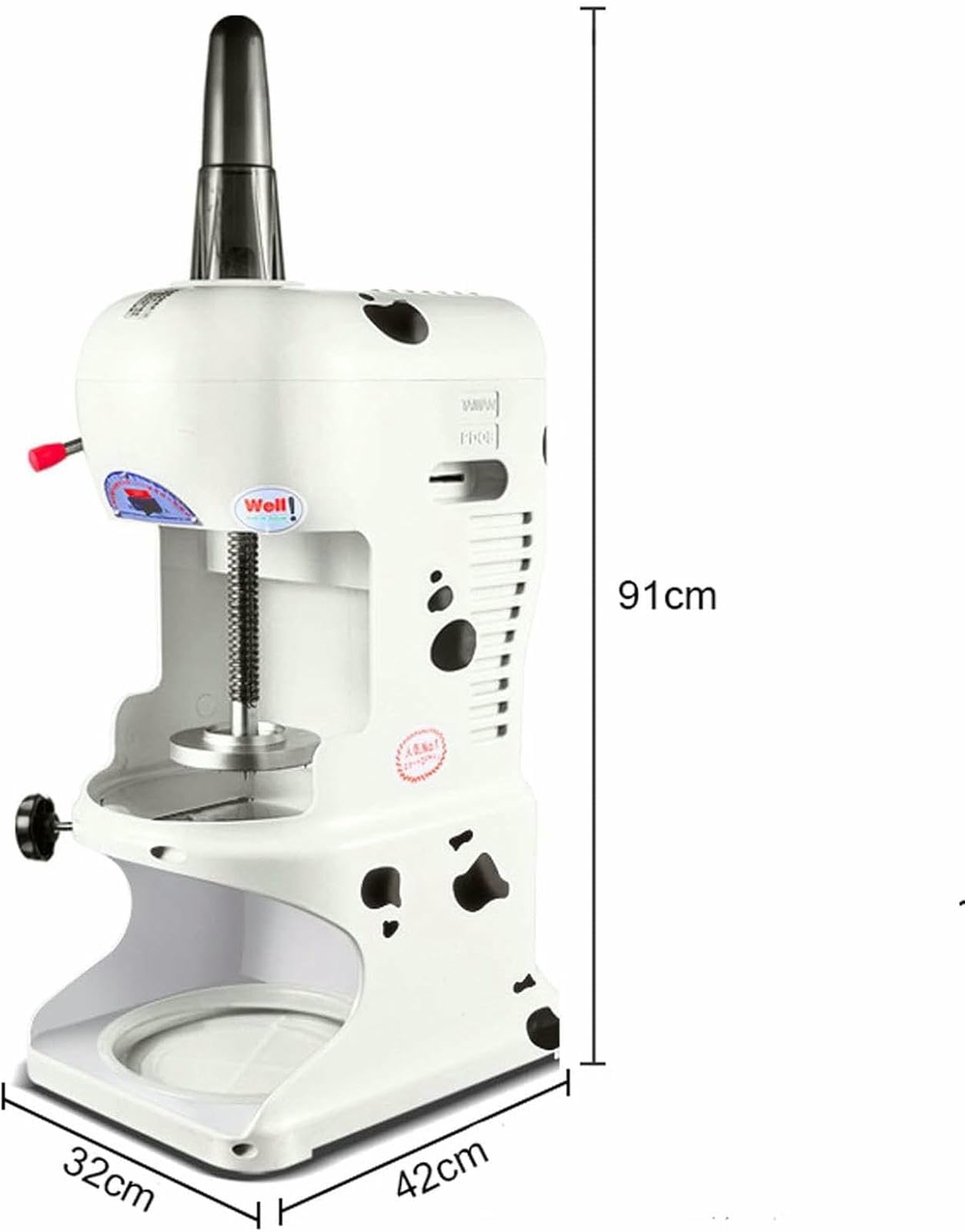 Macchina Elettrica per Triturare Ghiaccio con Doppie Lame Inossidabili, Interruttore di Sicurezza per Ghiaccio Rasato E Coni di Neve, Ideale per Ristoranti, Bar E Uso Domestico