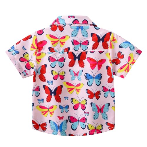 Girls Short Sleeved Shirt Spring Summer and Autumn Lapel Single Breasted Personalized Cardigan Children's 4t Girls2