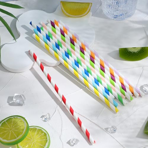 250 pitillos coloridos desechables de papel biodegradable miniatura 6