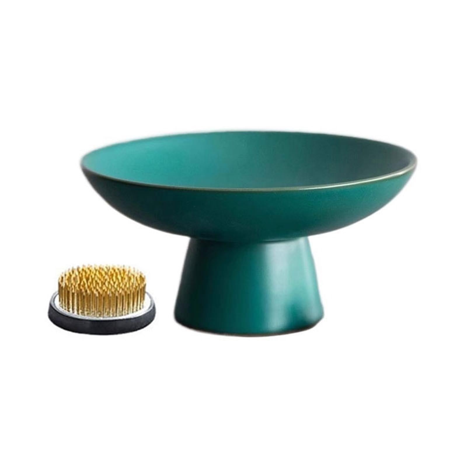 Kx9Lb8d plant saucer High Leg Ceramic Flower Arranging Saucer with Kenzan for Desktop Home Office flower pot saucer