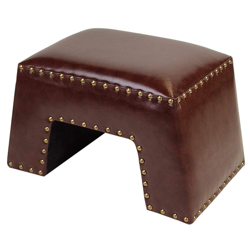 Reposapiés de cuero MU 30x38x28cm taburete bajo para salón y piano