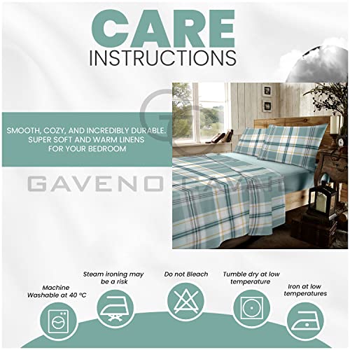 Checkered Bedding,Thermal Plain Dyed Fitted Sheet, Super Soft Flannel Sheet Set - Image 4