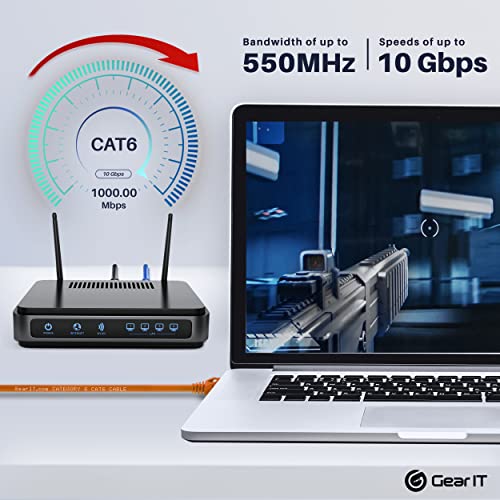 Gearit Cat6 Cable 3 Ft (100-Pack) - Cat6 Ethernet Cable, Cat 6 Ethernet Cable, Cat6 Patch Cable, Cat 6 Patch Cable, Cat 6 Cable, Network Cable, Internet Cable - Orange 3 Feet #TOP3