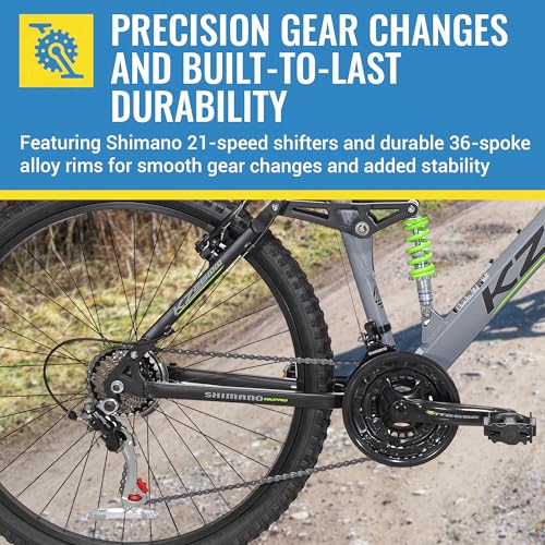 Kent Unisex – Erwachsene KZ2600 Fahrrad, Grau/Grün, 26 Inch – Bild 6